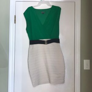 Cream and green bandage dress